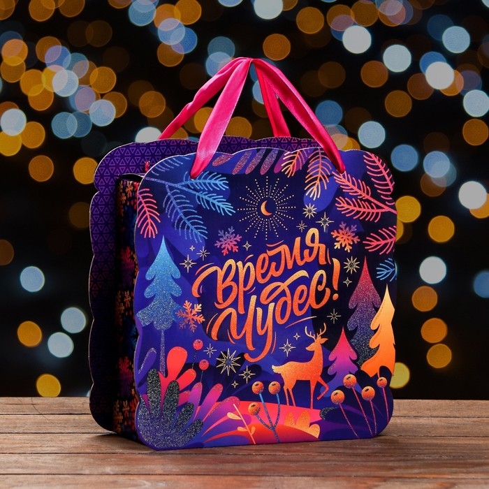 Новый год. Коробка подарочная складная Новый год. Коробка подарочная складная "Шервуд" 23 х 9,8 х 24 см.