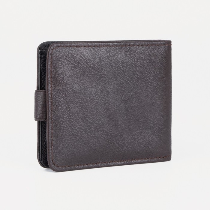 Портмоне мужское на кнопке, для купюр, для карт, для монет, цвет коричневый Портмоне мужское на кнопке, для купюр, для карт, для монет, цвет коричневый