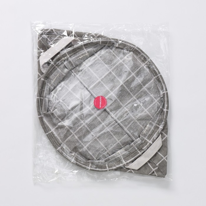 Корзина бельевая текстильная Доляна «Клетка», 30×30×30 см, цвет серый Корзина бельевая текстильная Доляна «Клетка», 30×30×30 см, цвет серый