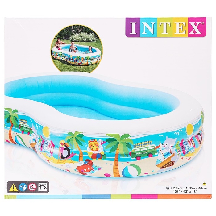 Бассейн надувной «Морской берег», 262 х 160 х 46 см, от 3 лет, 56490NP INTEX Бассейн надувной «Морской берег», 262 х 160 х 46 см, от 3 лет, 56490NP INTEX