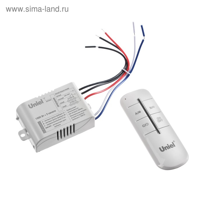 Пульт управления светом Uniel UCH-P005-G2-1000W-30Ml, 2 канала х 1000 Вт, радиус действия 30м Пульт управления светом Uniel UCH-P005-G2-1000W-30Ml, 2 канала х 1000 Вт, радиус действия 30м