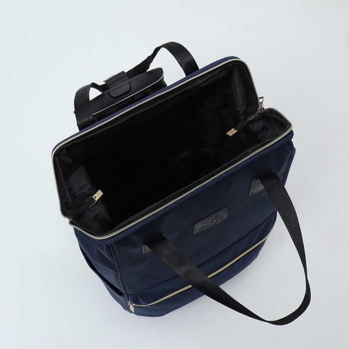 Сумка дорожная на колёсах, наружный карман, цвет синий Сумка дорожная на колёсах, наружный карман, цвет синий