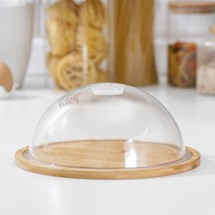 Маслёнка - сырница Доляна, d=24 см, бамбук Маслёнка - сырница Доляна, d=24 см, бамбук