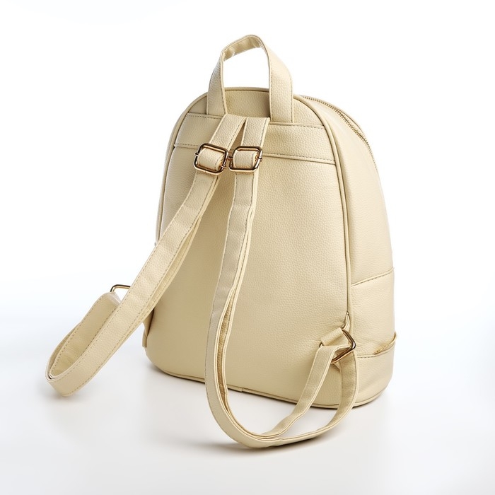 Рюкзак женский из искусственной кожи на молнии, 1 карман, цвет молочный Рюкзак женский из искусственной кожи на молнии, 1 карман, цвет молочный