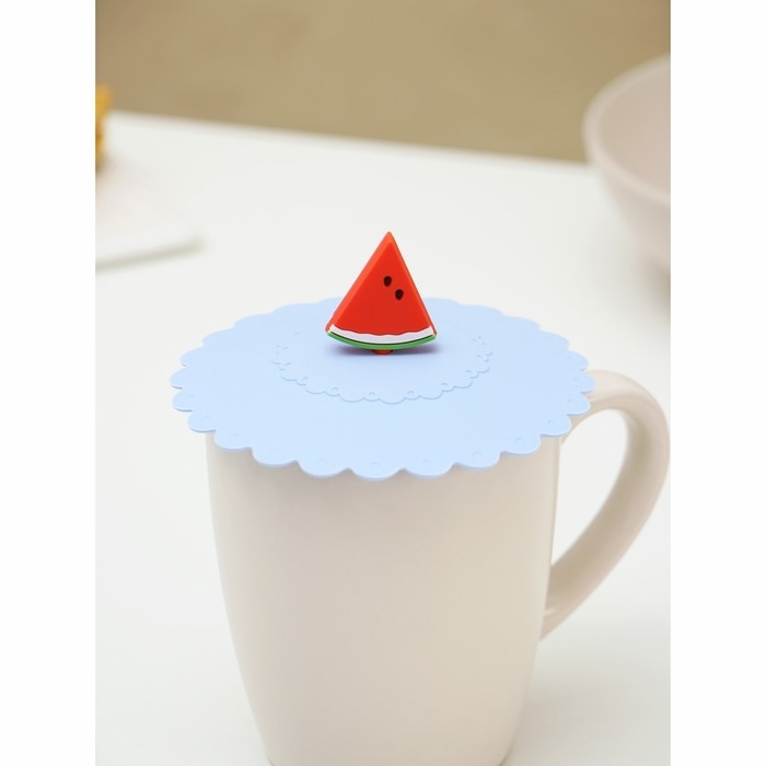 Крышка - непроливайка силиконовая Доляна «Арбуз», d=11 см, цвет васильковый Крышка - непроливайка силиконовая Доляна «Арбуз», d=11 см, цвет васильковый