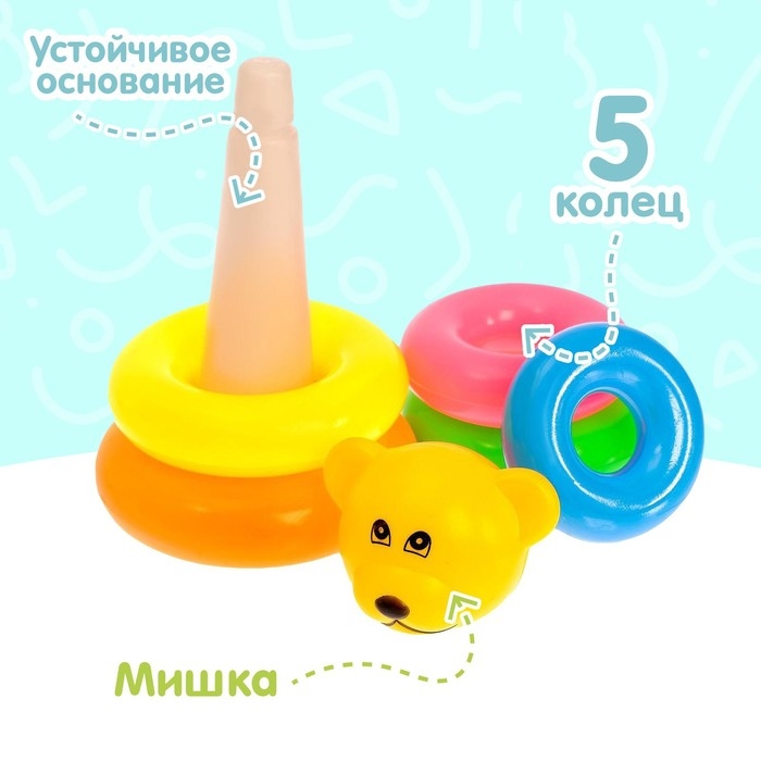 Пирамидка «Мишка», 5 колец Пирамидка «Мишка», 5 колец