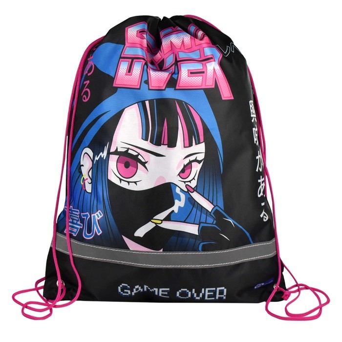 Мешок для обуви 480 х 360 мм, Феникс, сублимация, светоотражающая полоса, "Кибер-аниме"