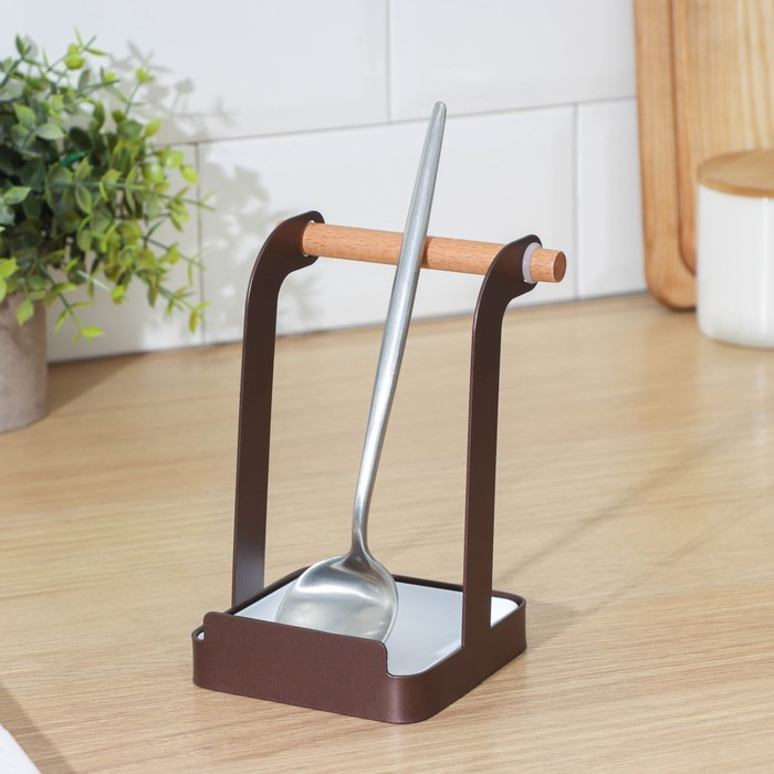 Подставка под ложку Доляна «Лофт», цвет коричневый Подставка под ложку Доляна «Лофт», цвет коричневый