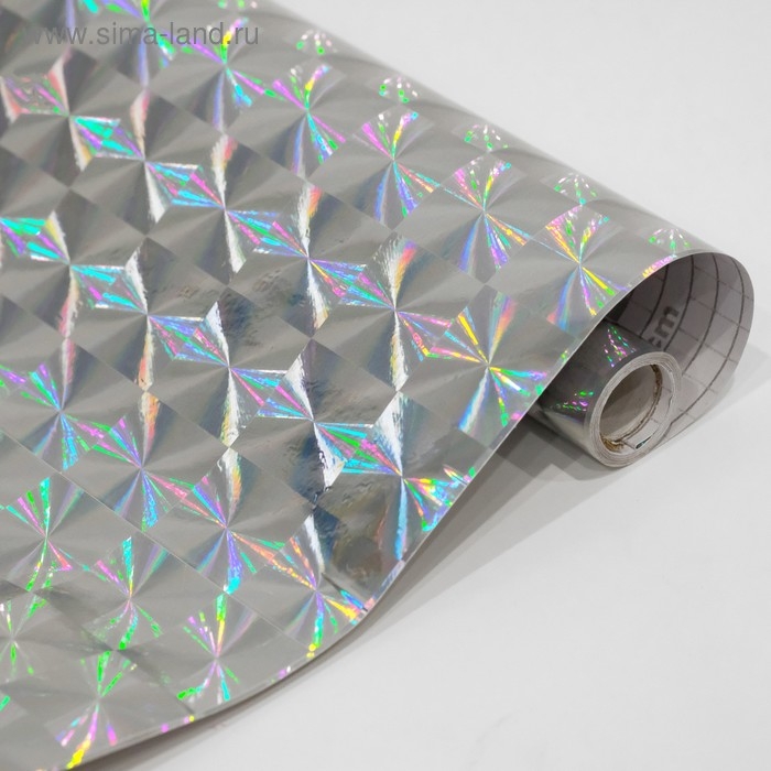 Пленка самоклеящаяся  Пленка самоклеящаяся "Мишура", голография, серебристая, 0.45 х 3 м, 3 мкм