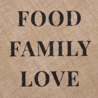 Набор салфеток Этель "Food.Family.Love"- 4шт. d38, джут