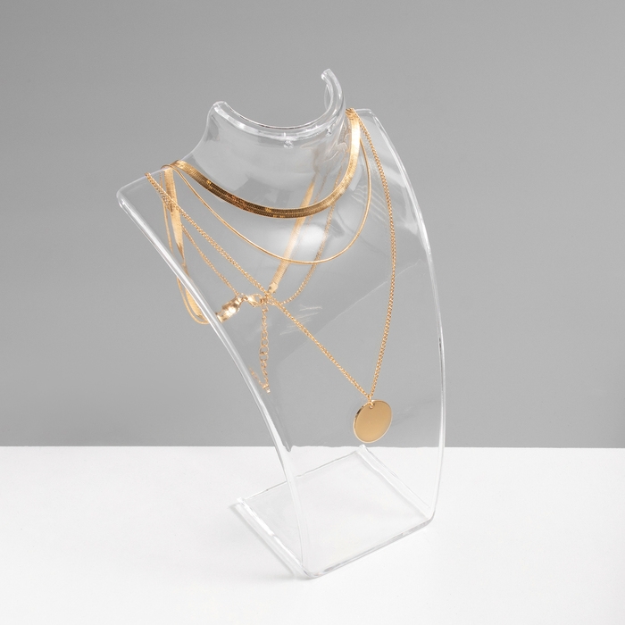 Бюст для украшений, 13,5×10,5×20 см, h=20 см, цвет прозрачный, глянцевый