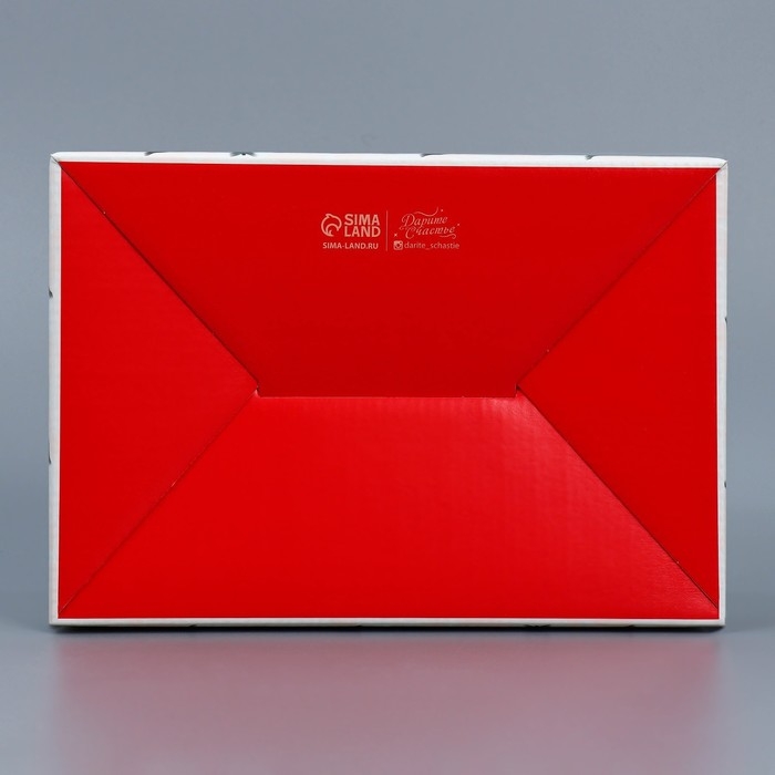 Коробка подарочная новогодняя складная «Домики», 22 х 15 х 10 см, Новый год Коробка подарочная новогодняя складная «Домики», 22 х 15 х 10 см, Новый год