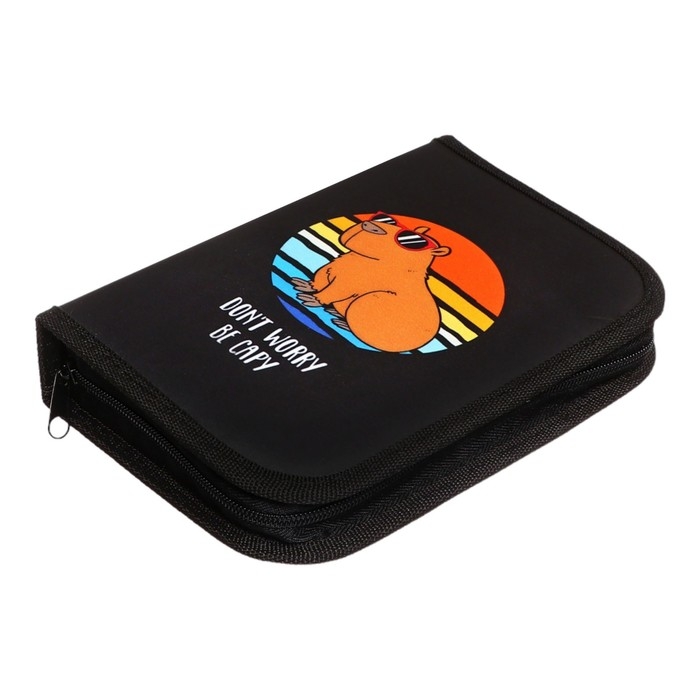 Пенал 1 секция 140 х 210 х 40 мм, откидной карман и косметичка, тканевый, Calligrata TOP Content  Пенал 1 секция 140 х 210 х 40 мм, откидной карман и косметичка, тканевый, Calligrata TOP Content "Хомячок"