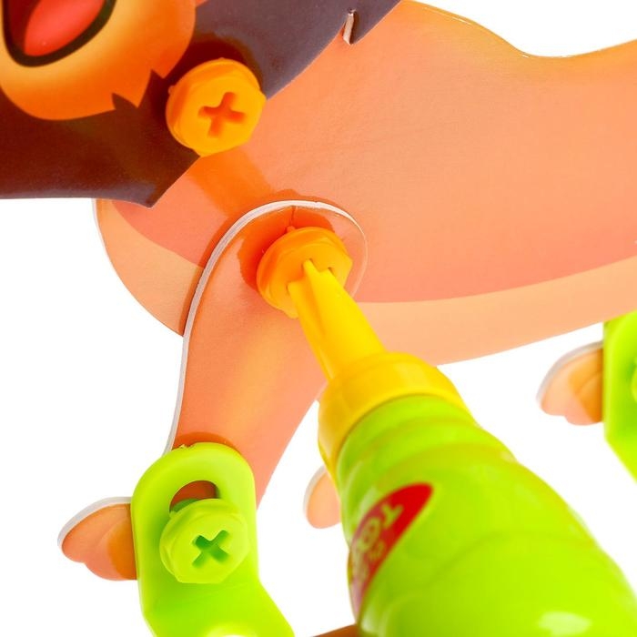 Конструктор винтовая мозаика «Животные сафари», 4 карточки, 3 инструмента Конструктор винтовая мозаика «Животные сафари», 4 карточки, 3 инструмента