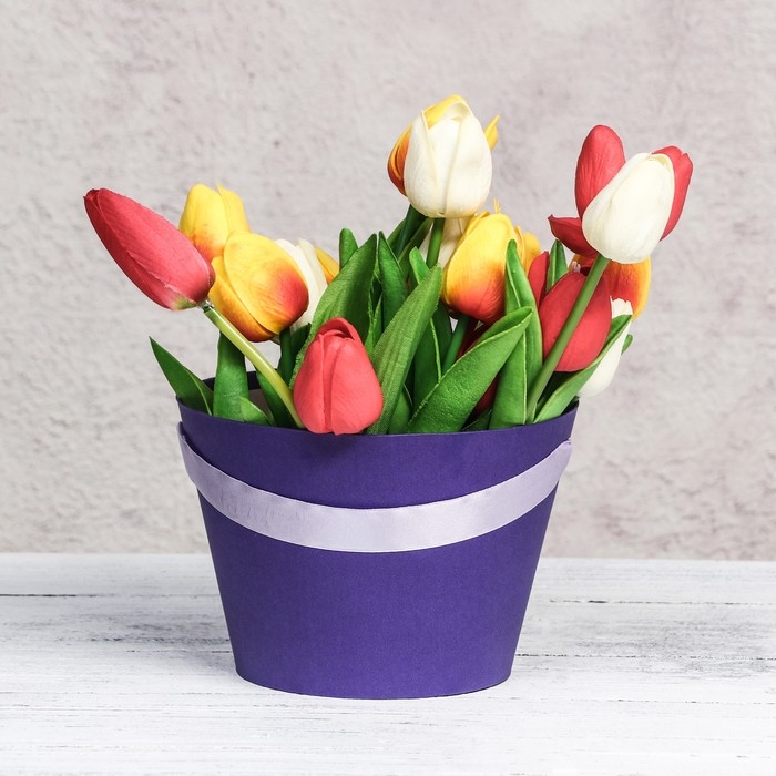 Переноска конус под цветы, фиолетовый 11,5 х 17 х 12 см Переноска конус под цветы, фиолетовый 11,5 х 17 х 12 см