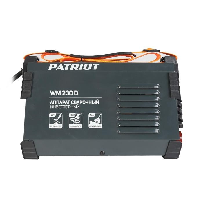 Аппарат сварочный инверторный Patriot WM230D, 220 В, 10.7 кВт, 20-230 А, электроды 1.6-5 мм Аппарат сварочный инверторный Patriot WM230D, 220 В, 10.7 кВт, 20-230 А, электроды 1.6-5 мм