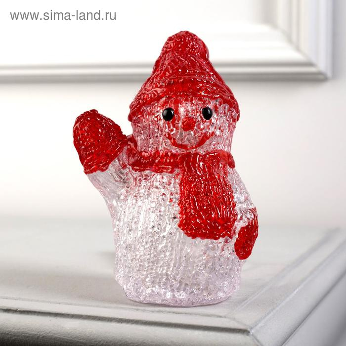 Светодиодная фигура «Приветливый снеговичок» 7 × 15 × 7 см, акрил, 8 LED, батарейки ААх2 (не в комплекте), свечение белое Светодиодная фигура «Приветливый снеговичок» 7 × 15 × 7 см, акрил, 8 LED, батарейки ААх2 (не в комплекте), свечение белое