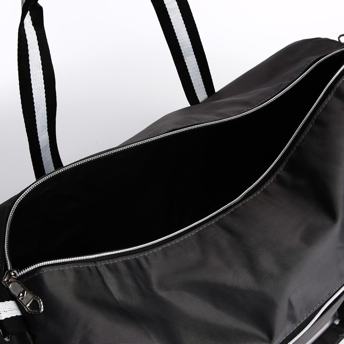 Сумка дорожная на молнии, отдел для обуви, наружный карман, длинный ремень, цвет серый Сумка дорожная на молнии, отдел для обуви, наружный карман, длинный ремень, цвет серый