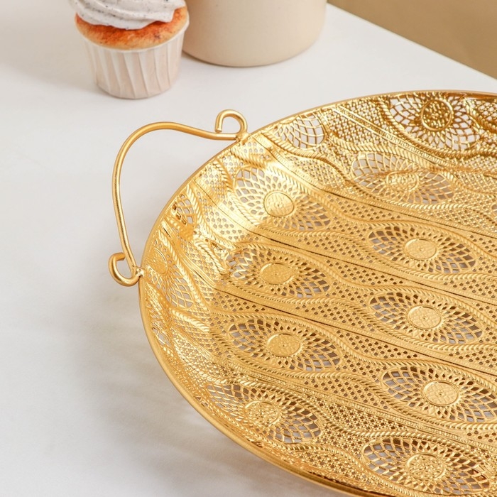 Поднос «Ренессанс», 35×30,5×3,5 см, цвет золотой Поднос «Ренессанс», 35×30,5×3,5 см, цвет золотой
