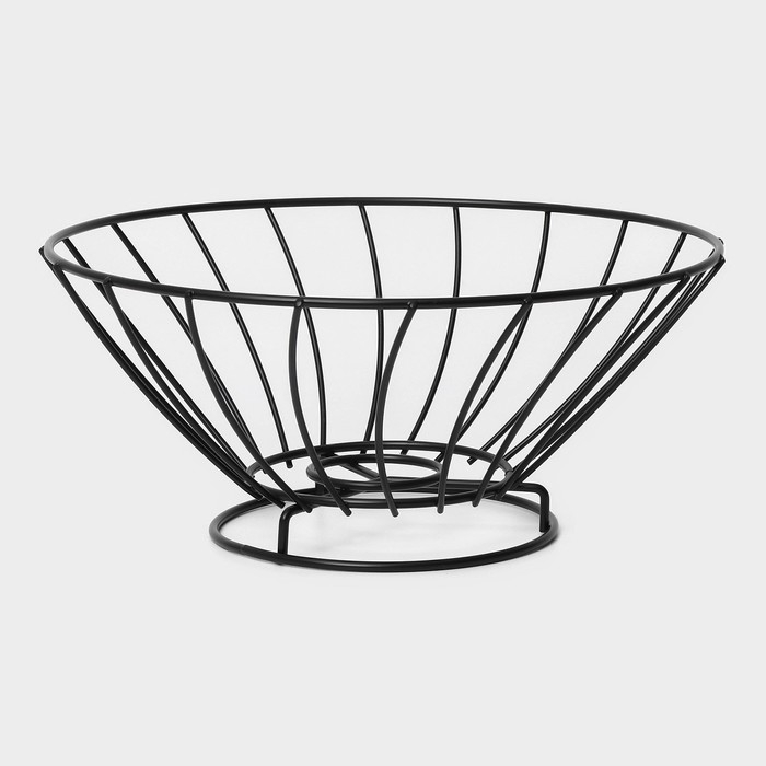 Фруктовница Доляна, 24,5×24,5×11 см, цвет чёрный Фруктовница Доляна, 24,5×24,5×11 см, цвет чёрный