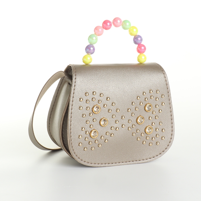 Сумка детская для девочки на клапане «Выбражулька», цвет золотой