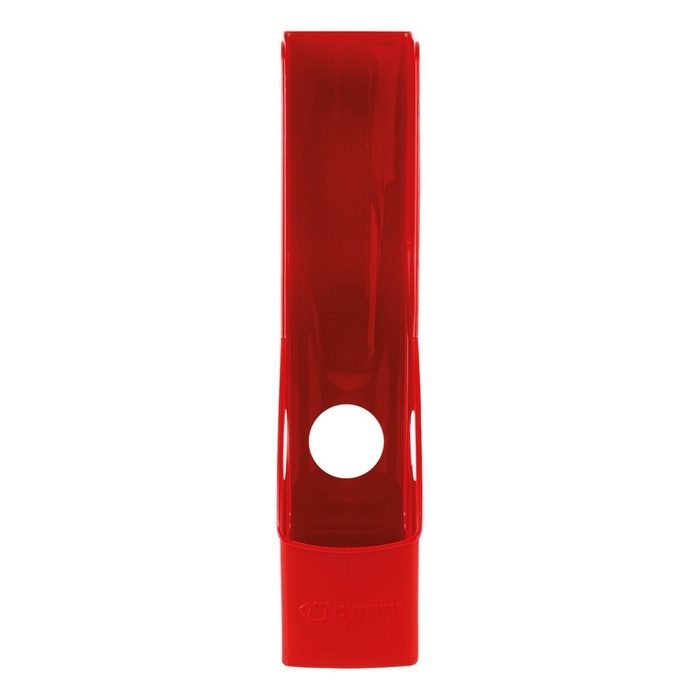 Лоток для бумаг вертикальный СТАММ "Лидер", красный, ширина 70мм