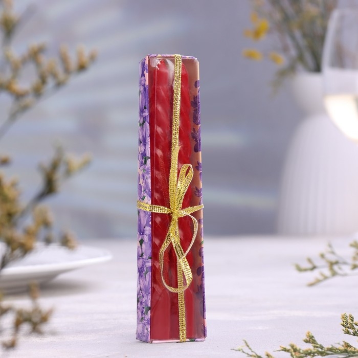 Свечи восковые витые (набор 2 шт), аромат клубника Свечи восковые витые (набор 2 шт), аромат клубника