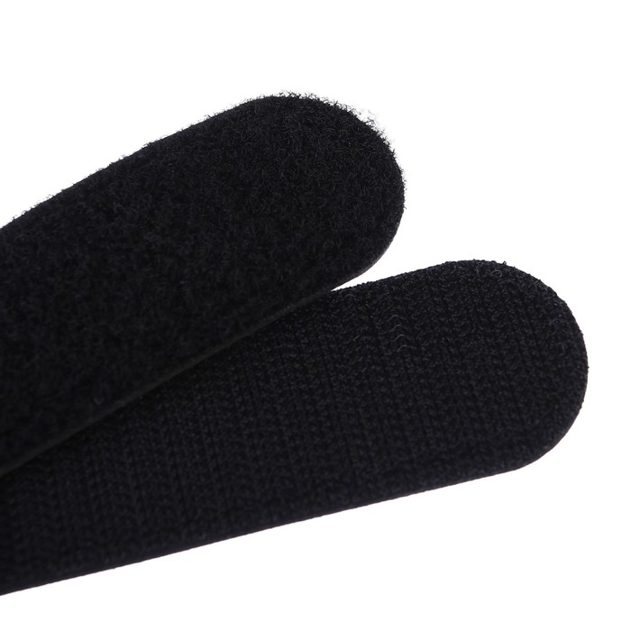 Карабин для сумок на коляску, на липучке, экокожа, цвет черный Карабин для сумок на коляску, на липучке, экокожа, цвет черный