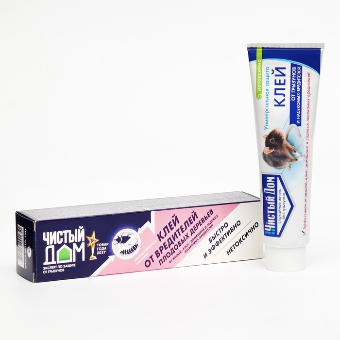 Клей от грызунов и насекомых Чистый дом туба 130 г Клей от грызунов и насекомых Чистый дом туба 130 г