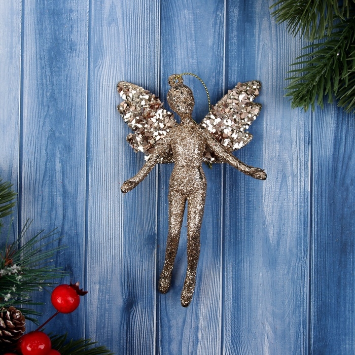 Украшение ёлочное Украшение ёлочное "Феечка блеск" 13х8 см, золото
