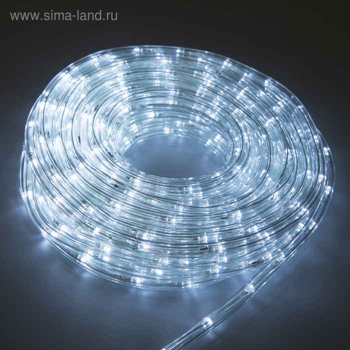 Световой шнур Luazon Lighting 10 мм, IP65, 20 м, 24 LED/м, 220 В, 8 режимов, свечение белое Световой шнур Luazon Lighting 10 мм, IP65, 20 м, 24 LED/м, 220 В, 8 режимов, свечение белое