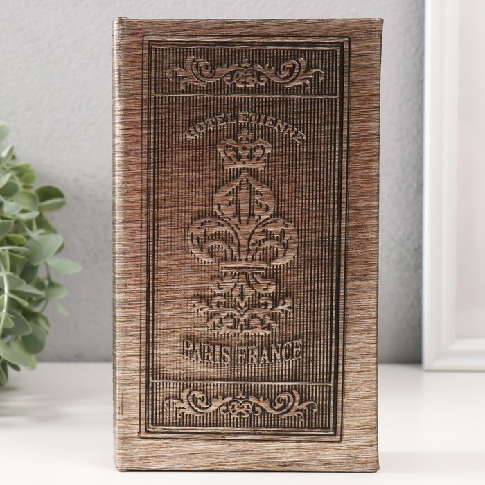 Сейф-книга дерево кожзам Сейф-книга дерево кожзам "Геральдическая лилия и корона" тиснение, под металл 20х12х4 см