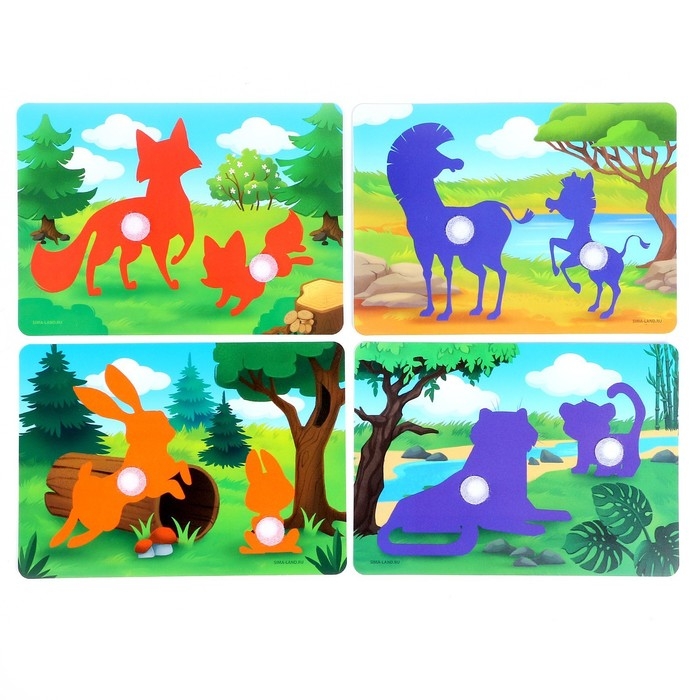 Развивающая игра на липучках «Изучаем животных. Мамы и малыши» Развивающая игра на липучках «Изучаем животных. Мамы и малыши»