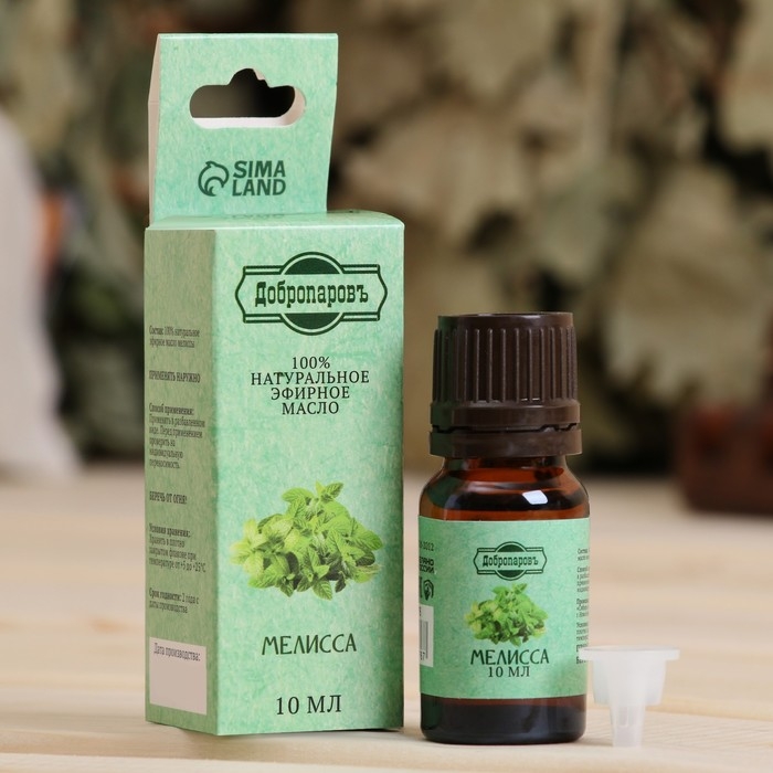 Эфирное масло Эфирное масло "Мелисса", флакон-капельница, аннотация, 10 мл, "Добропаровъ"