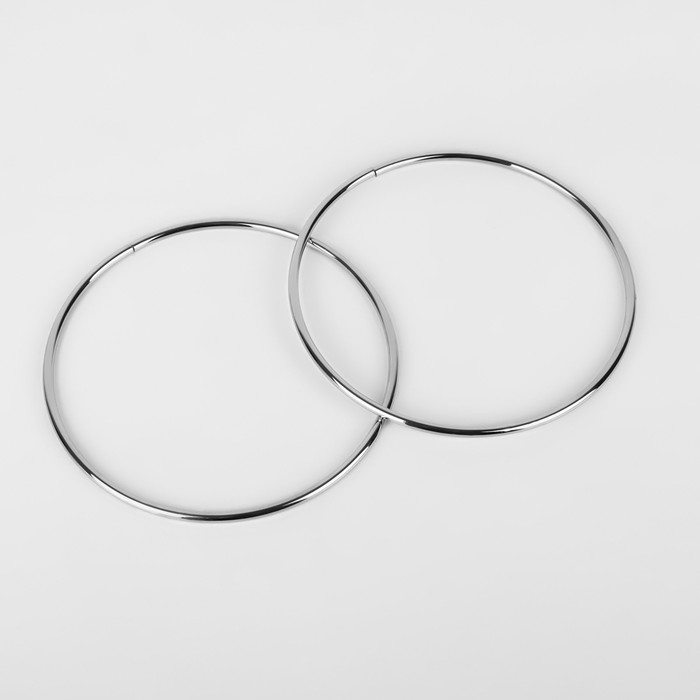 Ручки для сумки «Круг», металлические, d = 15 см, 2 шт, цвет серебряный Ручки для сумки «Круг», металлические, d = 15 см, 2 шт, цвет серебряный