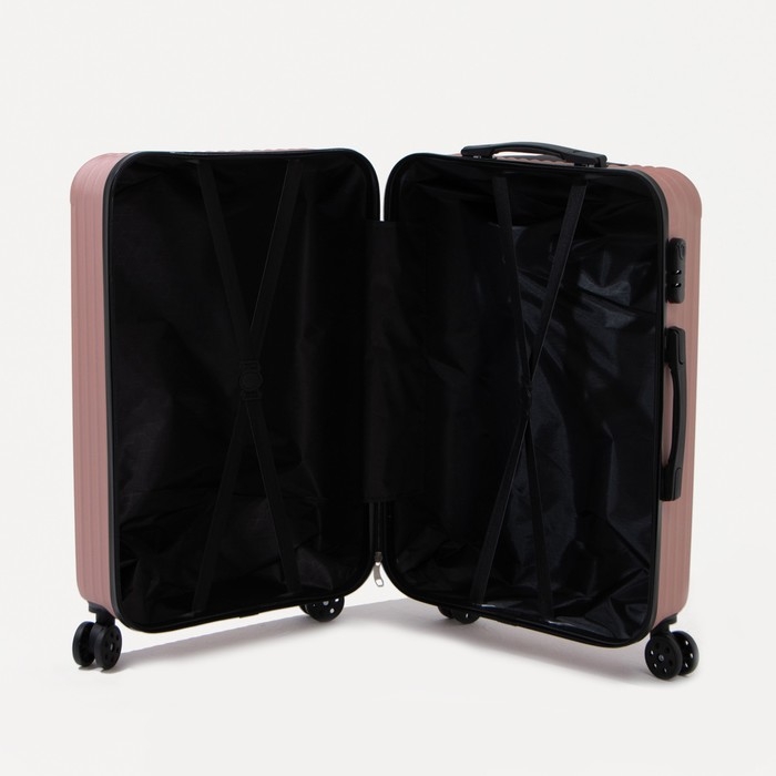 Чемодан средний 60 л (M), отдел на молнии, кодовый замок, цвет розовый Чемодан средний 60 л (M), отдел на молнии, кодовый замок, цвет розовый