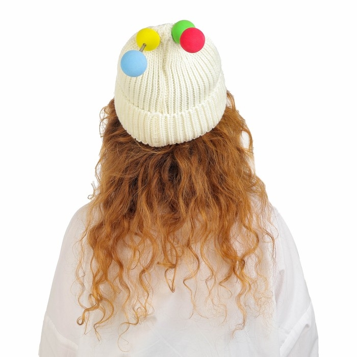 Карнавальная шапка  Карнавальная шапка "Глазастик" с рожками р-р 56-58, цвет белый