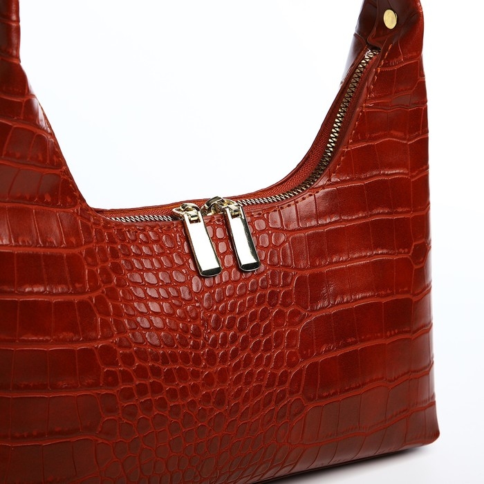 Сумка-багет на молнии, цвет бордовый Сумка-багет на молнии, цвет бордовый