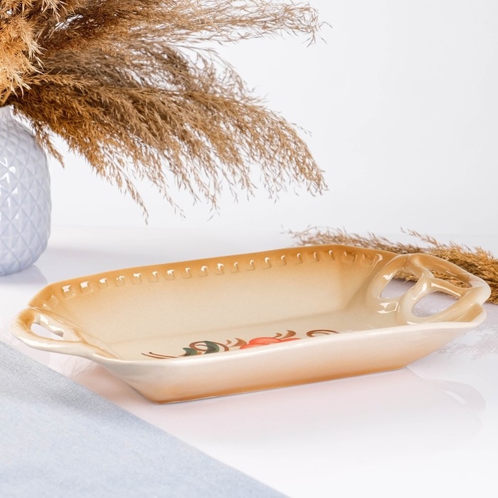 Хлебница Хлебница "Роспись" бежевая 32х18см