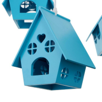 Люстра "Домики" 5хЕ27 40Вт синий 60х55х70 см