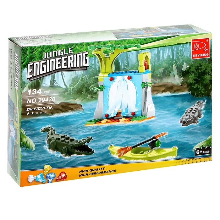 Конструктор «Джунгли. Водопад с крокодилами», 134 детали Конструктор «Джунгли. Водопад с крокодилами», 134 детали