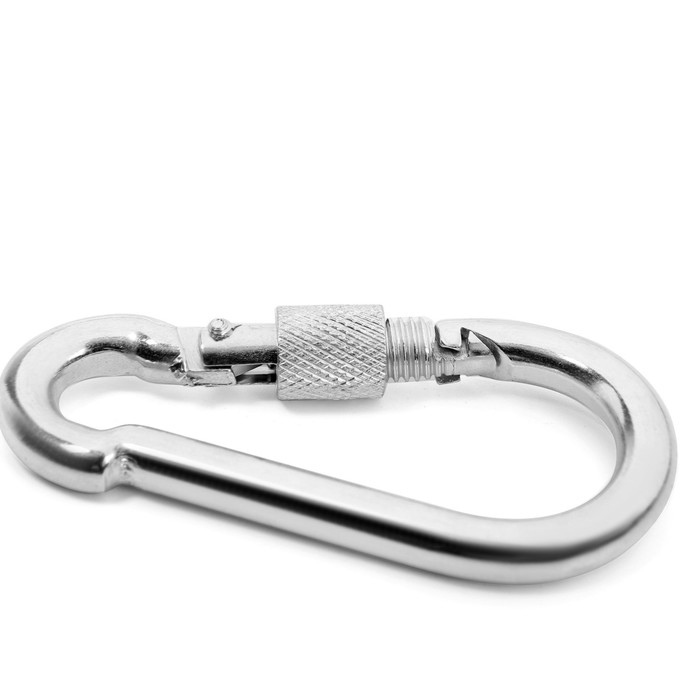 Карабин монтажный с фиксатором ТУНДРА krep, DIN5299D, 8х80 мм, оцинкованный, 1 шт. Карабин монтажный с фиксатором ТУНДРА krep, DIN5299D, 8х80 мм, оцинкованный, 1 шт.