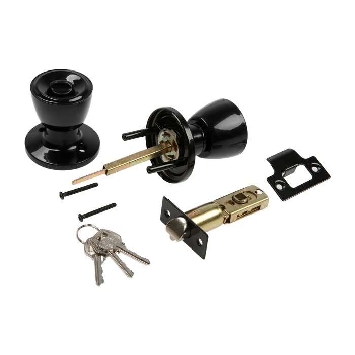 Защелка 1203, с ключом, цвет глянцевый черный Защелка 1203, с ключом, цвет глянцевый черный