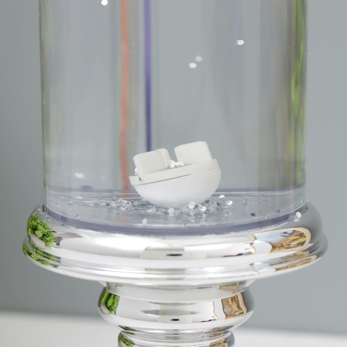 Лава-лампа Лава-лампа "Морозная свеча" LED от батареек 3хАА USB серебро 7х7х28см