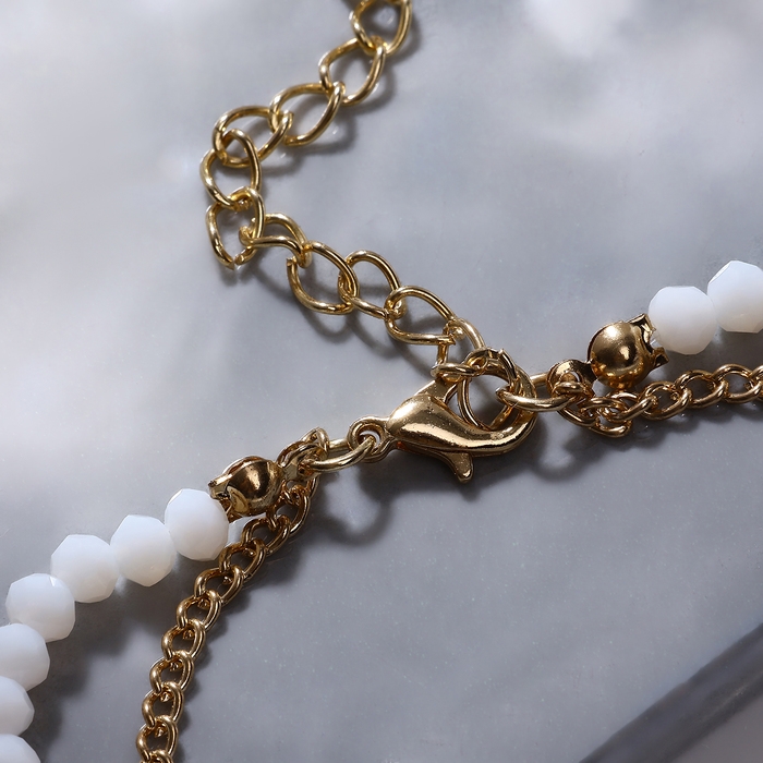 Браслет на ногу «Хвост» русалки, цвет белый в золоте, 28,5 см Браслет на ногу «Хвост» русалки, цвет белый в золоте, 28,5 см