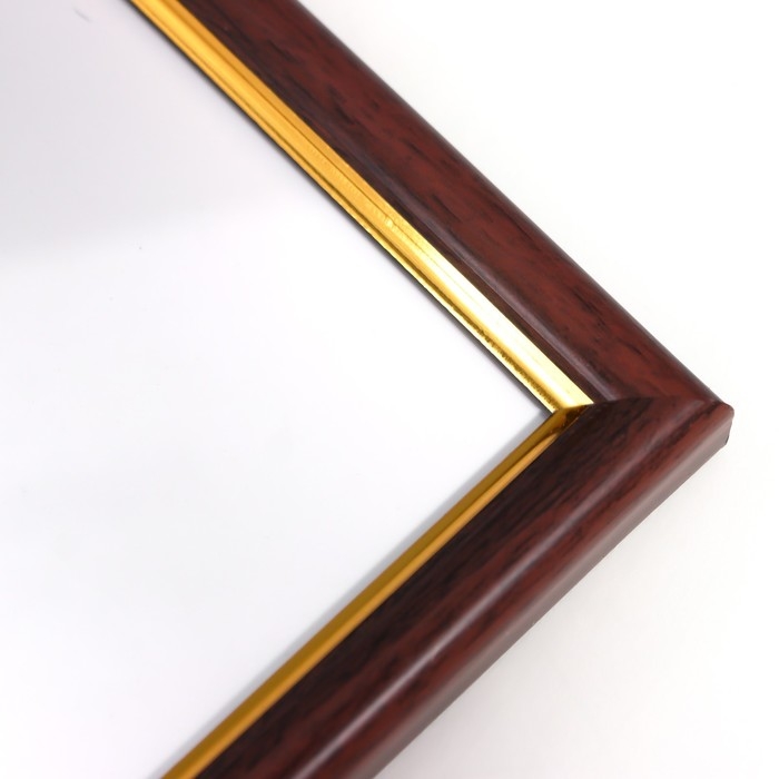 Фоторамка пластик Фоторамка пластик "МИРАМ" 21х29,7 см, (A4) бук с золотом (пластиковый экран)