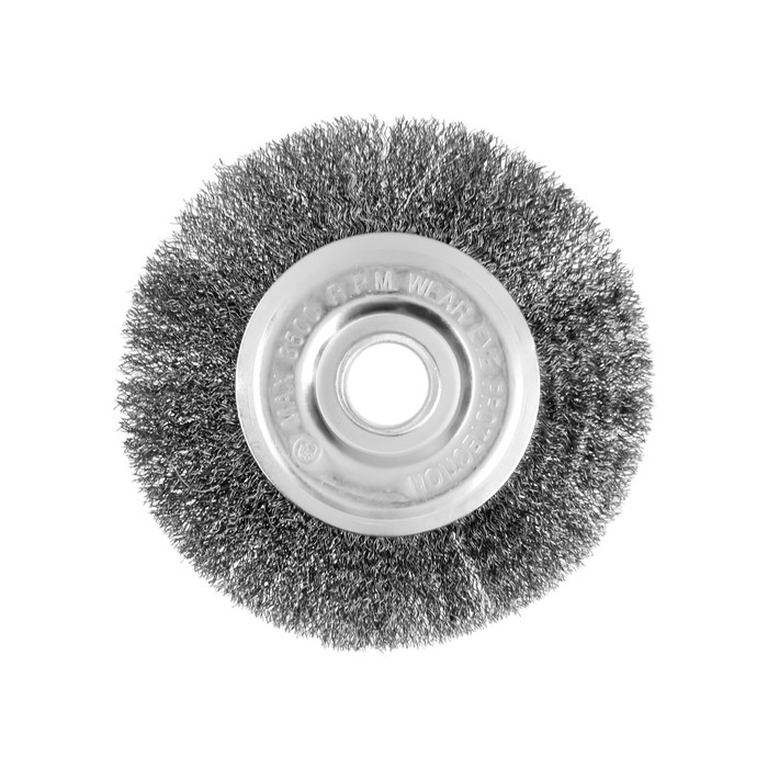 Щетка металлическая для УШМ ТУНДРА, плоская, посадка 22 мм, 150 мм Щетка металлическая для УШМ ТУНДРА, плоская, посадка 22 мм, 150 мм