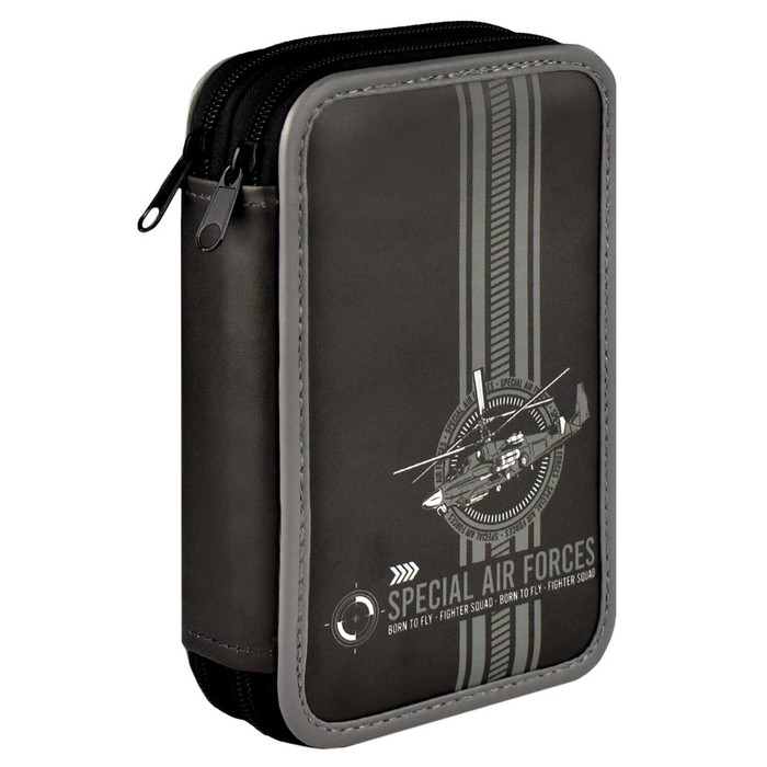 Пенал 2 секции, 123 х 198 мм, искусственная кожа, Феникс Пенал 2 секции, 123 х 198 мм, искусственная кожа, Феникс "Вертолет"