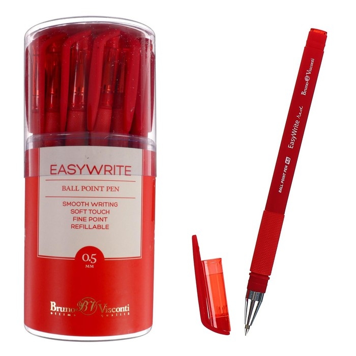 Ручка шариковая EasyWrite Red, узел 0.5 мм, красные чернила, матовый корпус Silk Touch Ручка шариковая EasyWrite Red, узел 0.5 мм, красные чернила, матовый корпус Silk Touch