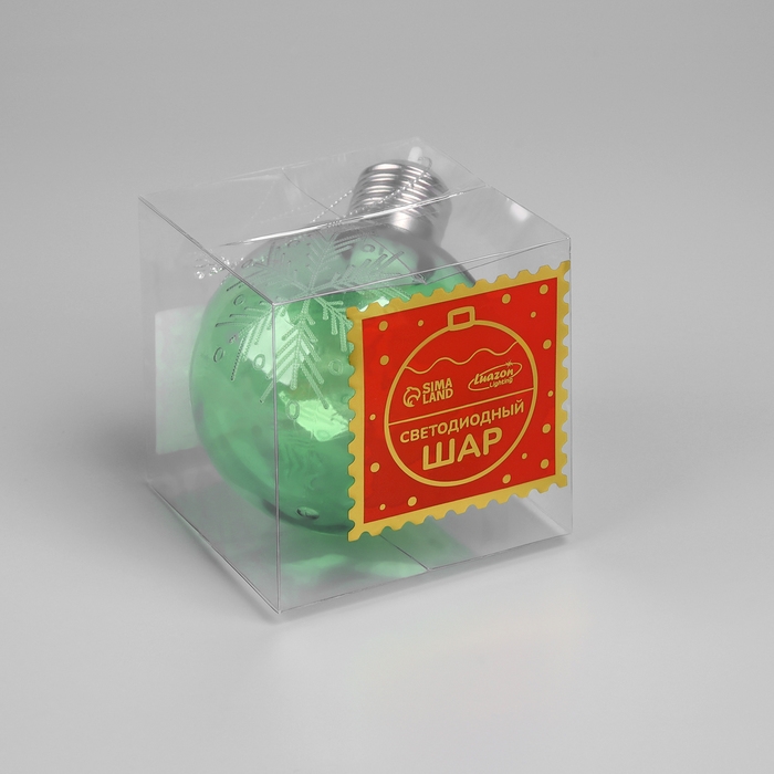 Ёлочный шар «Снежинка», батарейки, 1 LED, свечение тёплое белое Ёлочный шар «Снежинка», батарейки, 1 LED, свечение тёплое белое